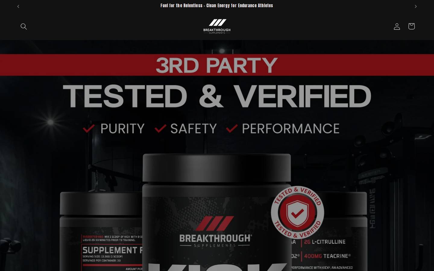 breakthroughsupps.com homepage screenshot