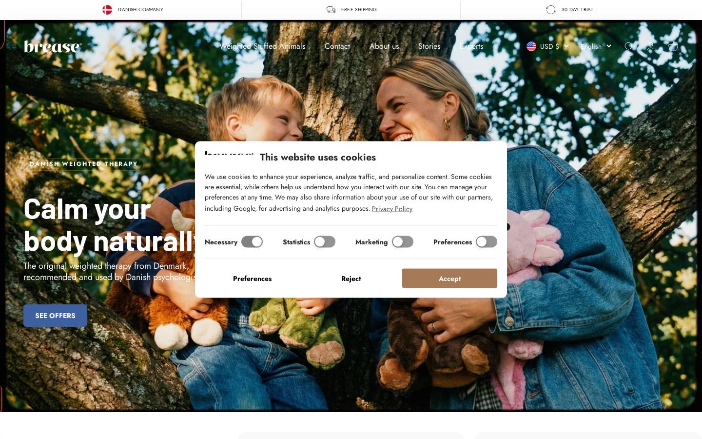 brease homepage screenshot