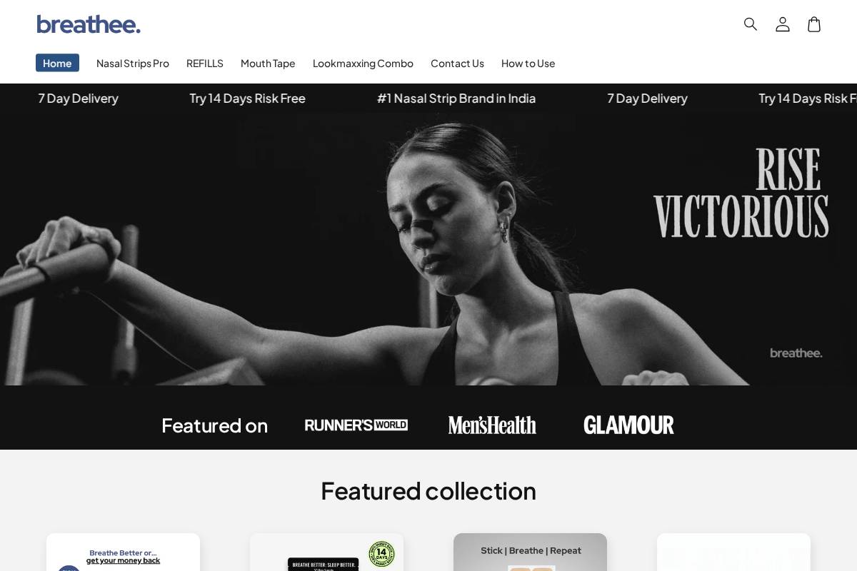 Breathee homepage screenshot