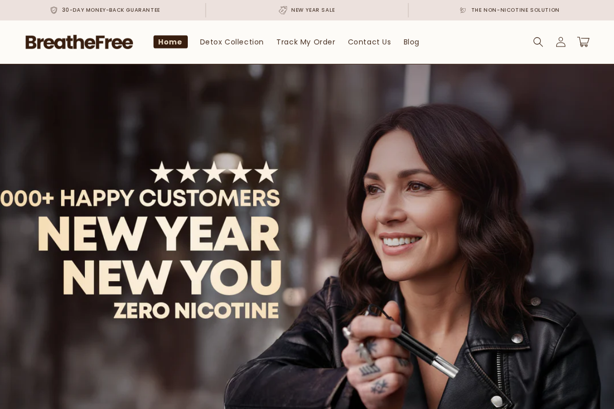 Breathefree homepage screenshot