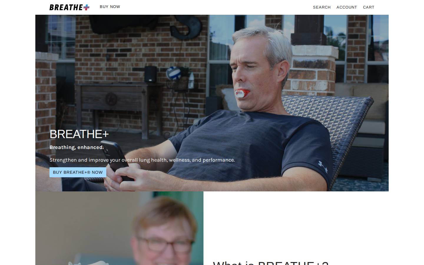 breatheplus.co homepage screenshot