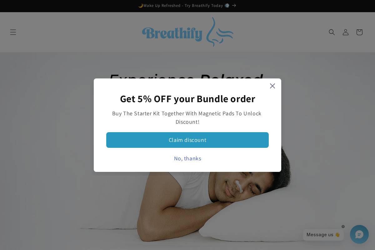 Breathify homepage screenshot