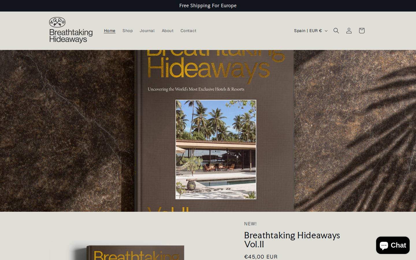 breathtakinghideaways.com homepage screenshot
