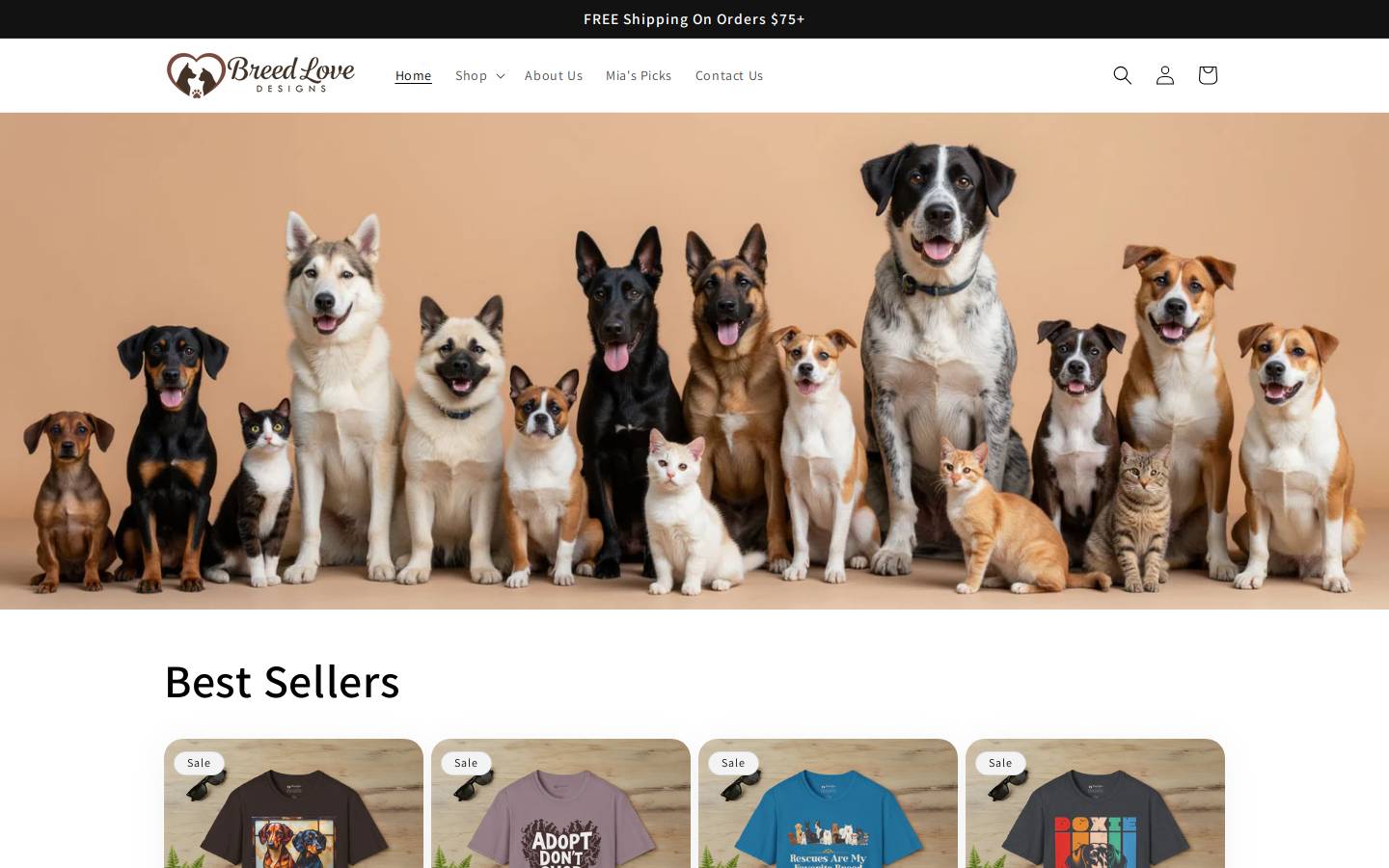 breedlovedesigns.com homepage screenshot