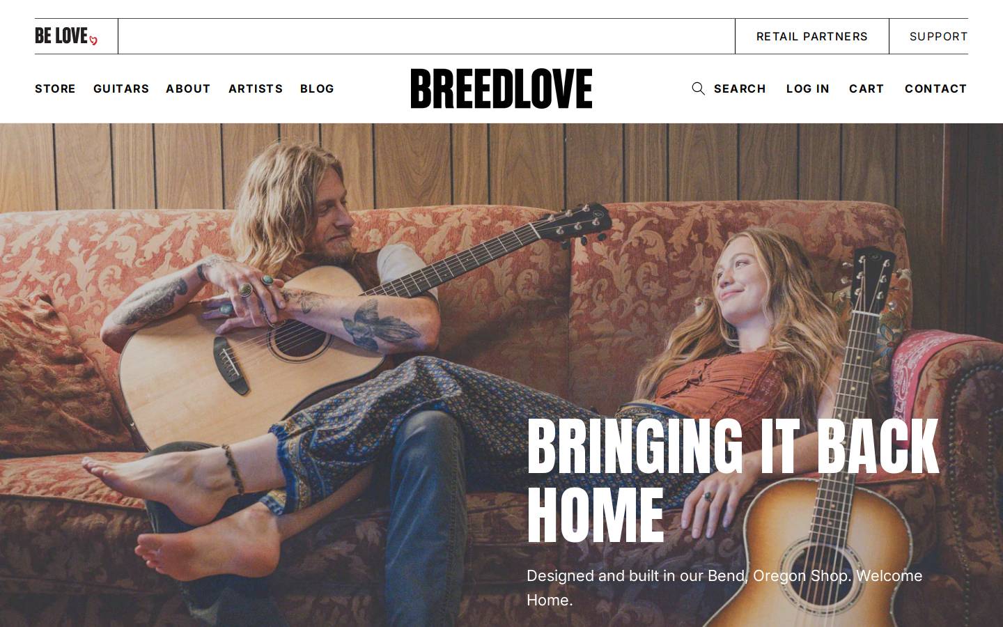 breedloveguitars.com homepage screenshot