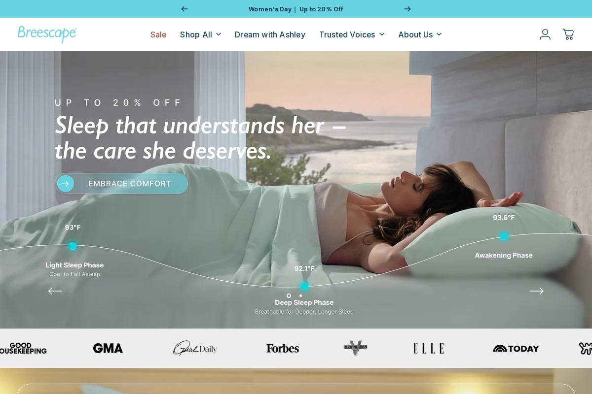 Breescape homepage screenshot