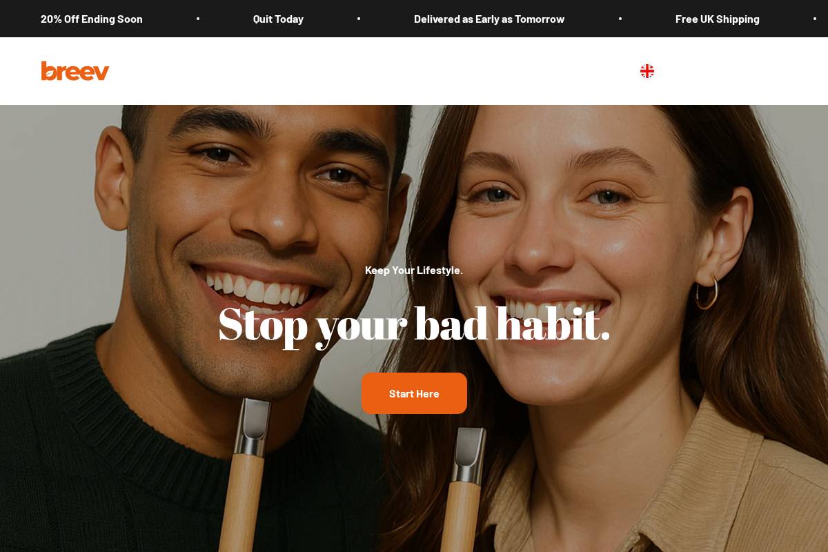 Breev homepage screenshot