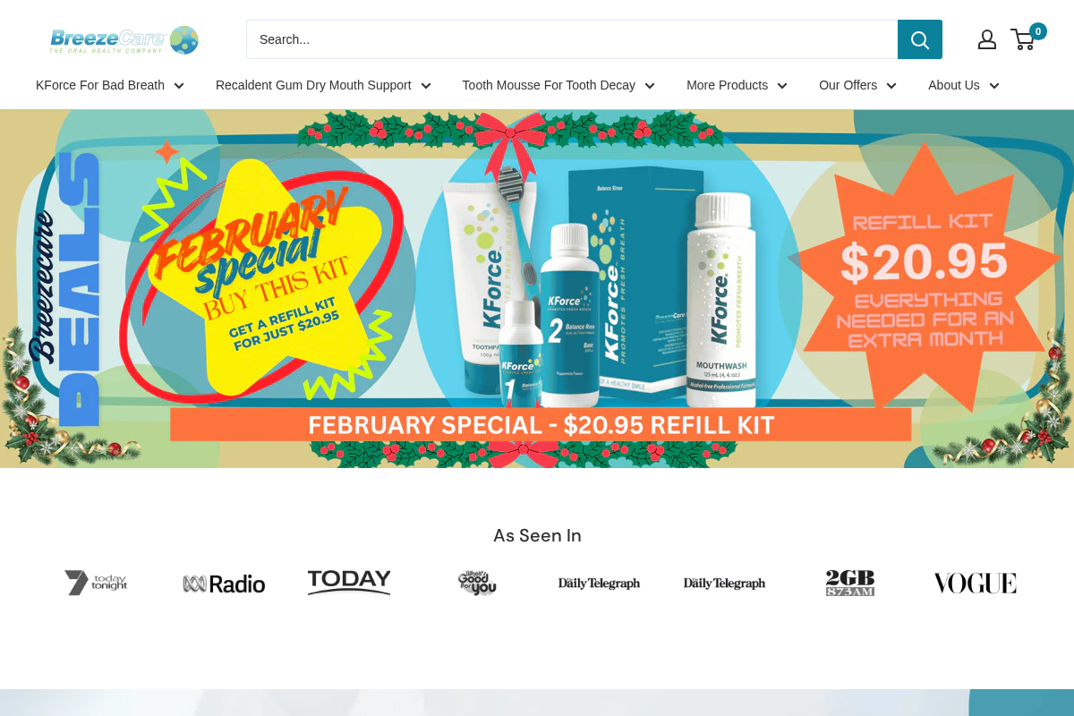 BreezeCare homepage screenshot