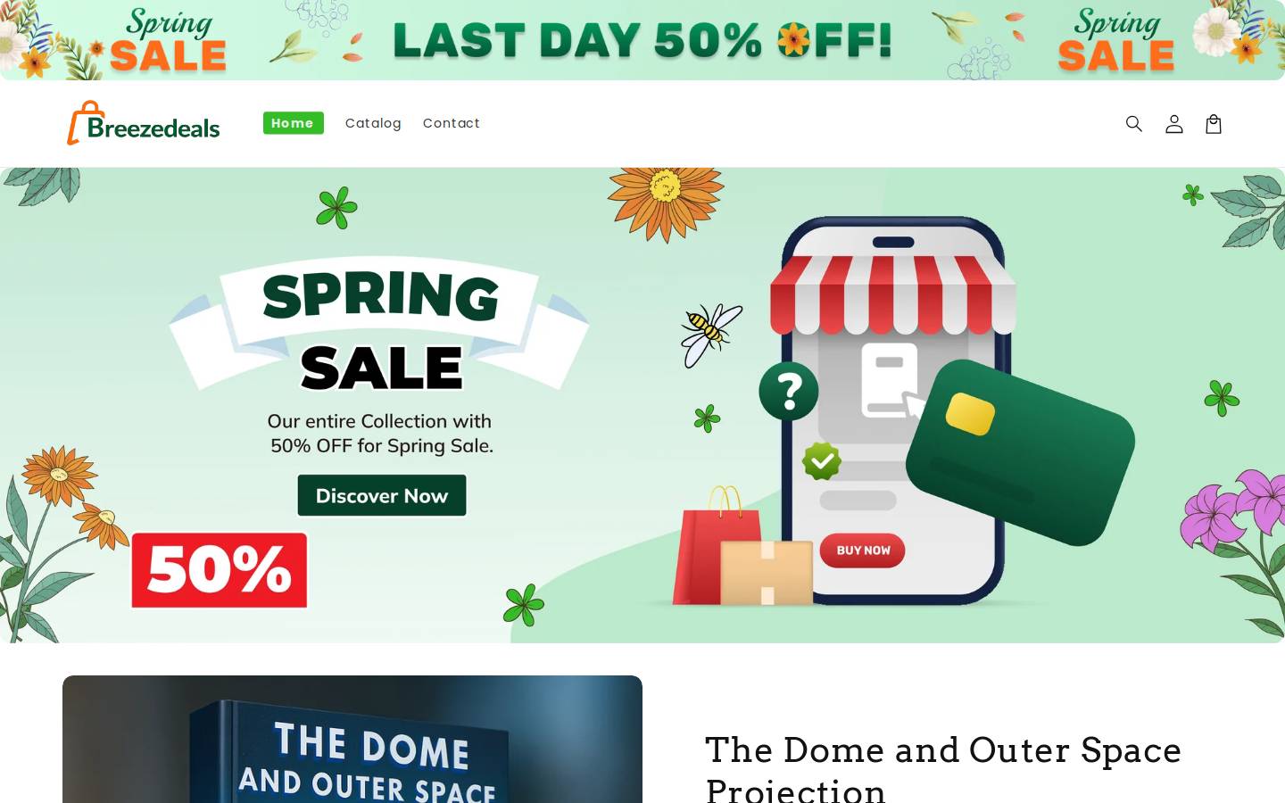 Breezedeals homepage screenshot