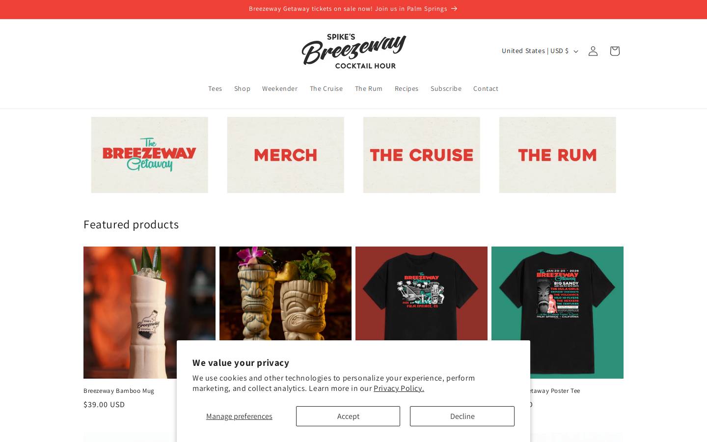 breezewaycocktailhour.com homepage screenshot