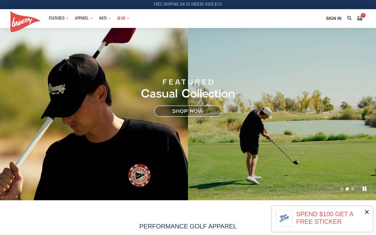 Breezygolf homepage screenshot