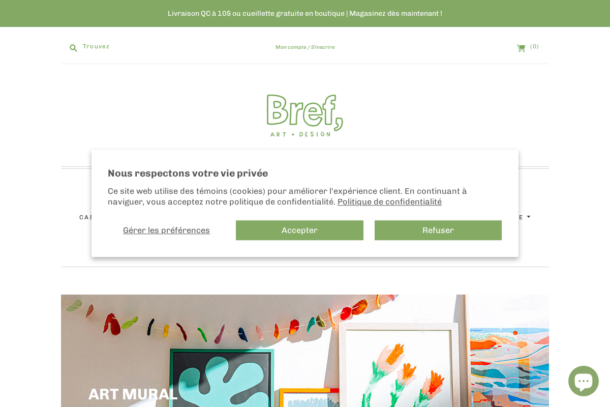 Bref homepage screenshot