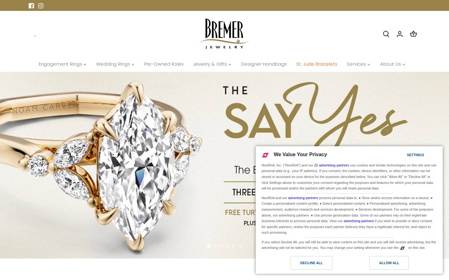 bremerjewelry.com homepage screenshot