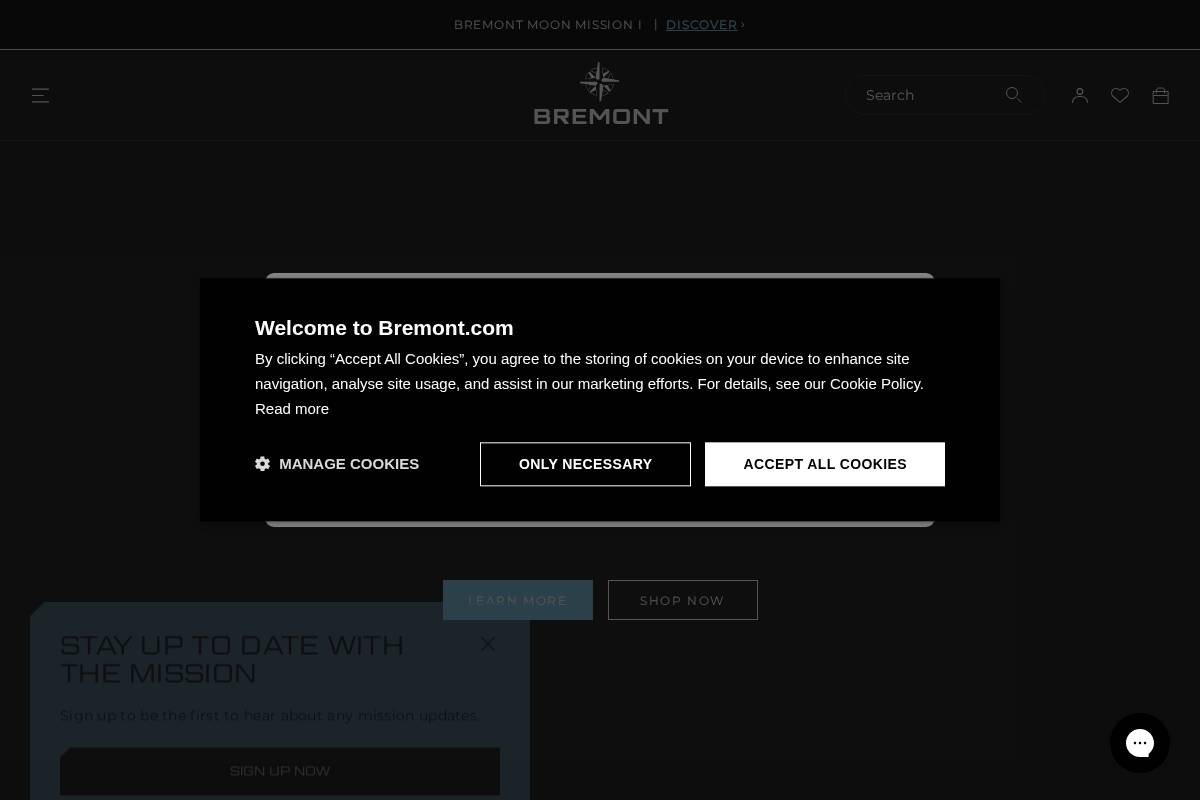 Bremont Watch Company homepage screenshot