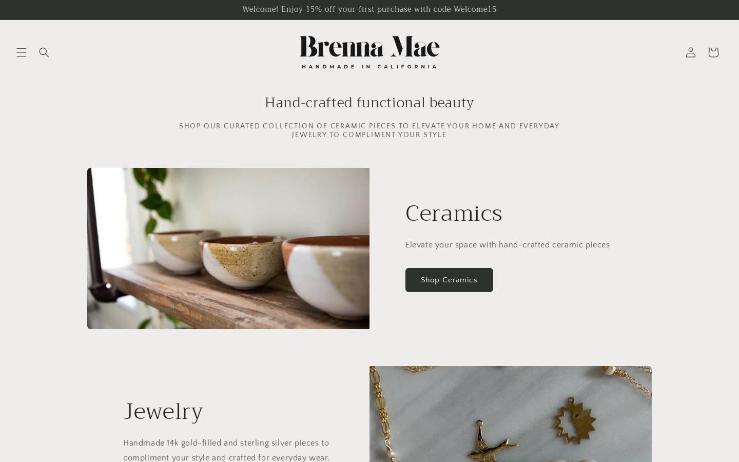 brennamae.com homepage screenshot