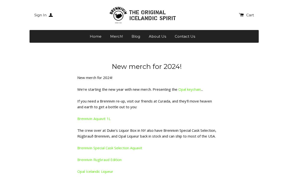 brennivinamerica.co homepage screenshot