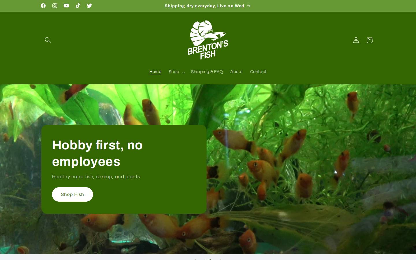 brentonsfish.com homepage screenshot