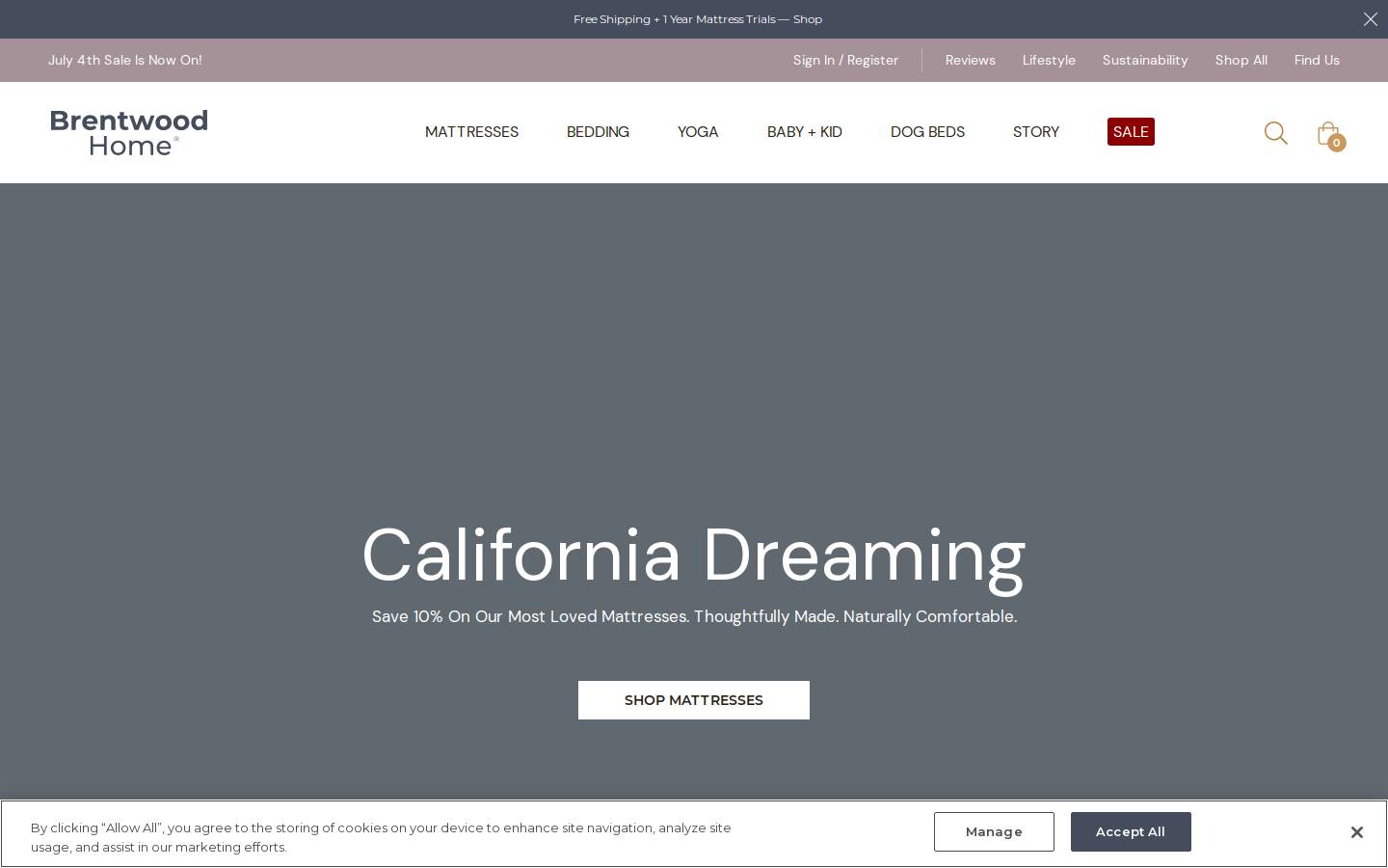 Brentwood Home homepage screenshot