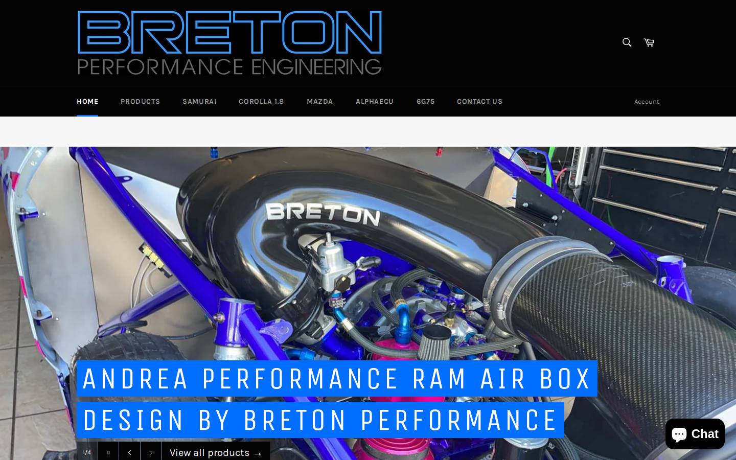 bretonperformance.com homepage screenshot