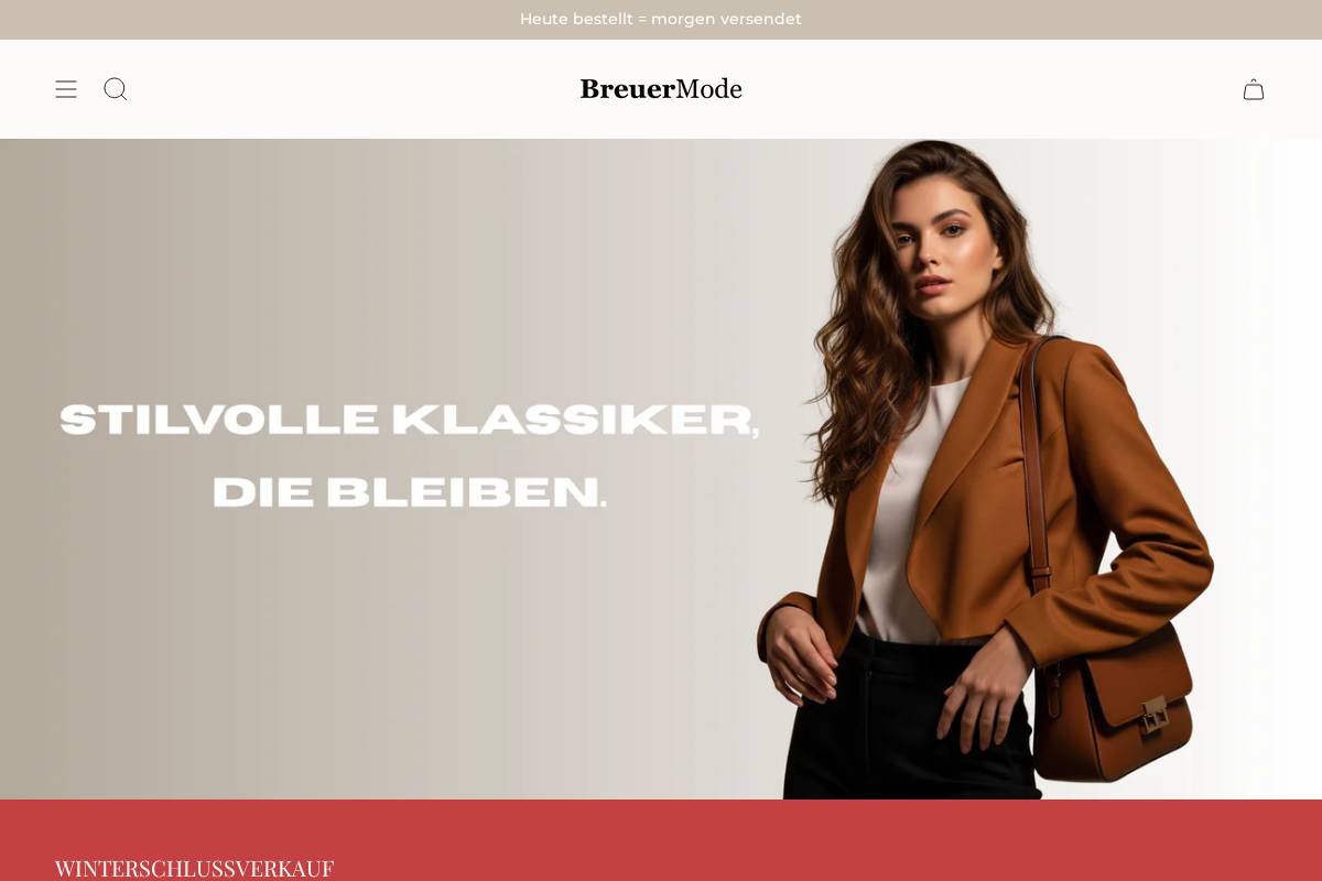 Breuermode homepage screenshot