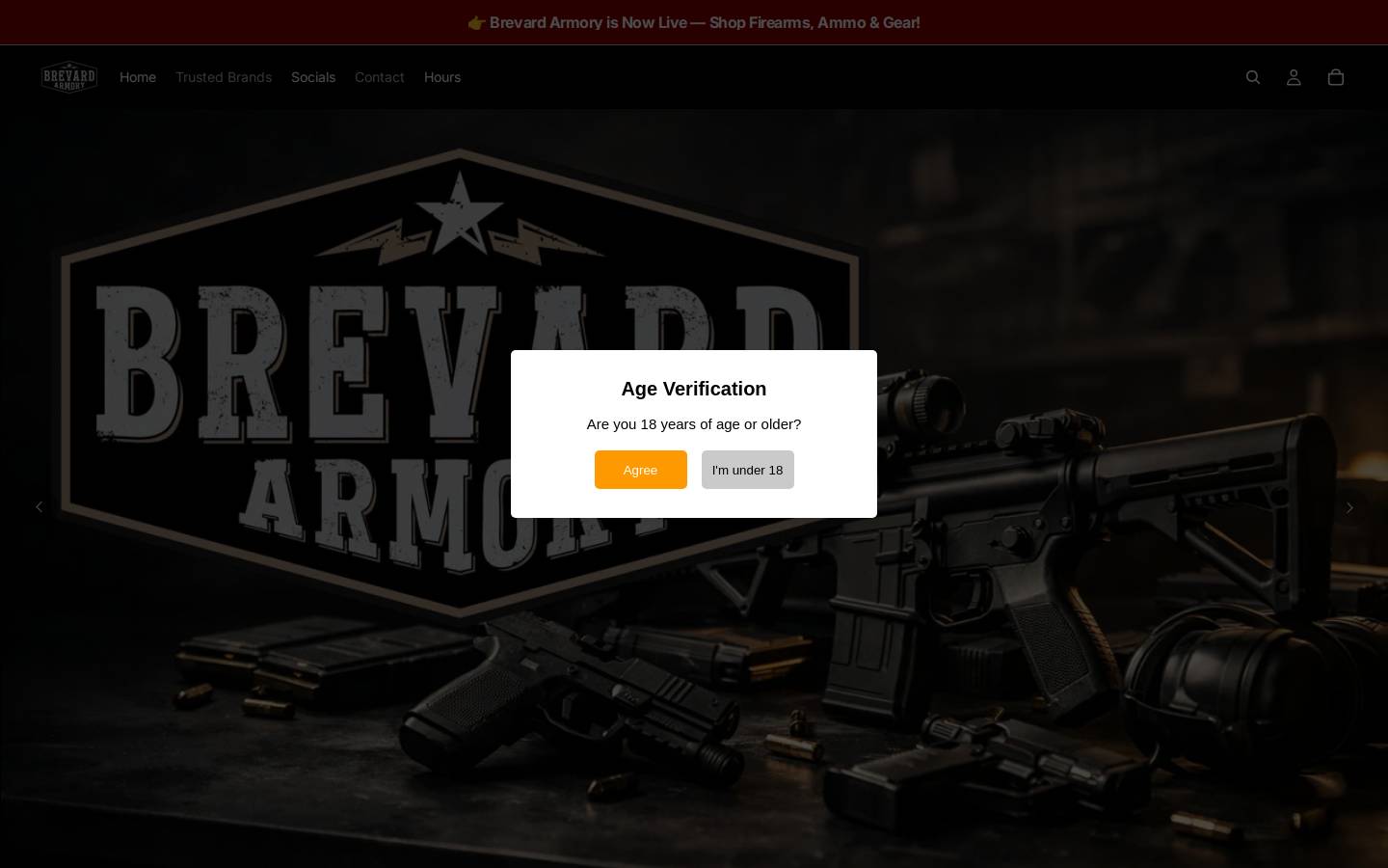 brevardarmory.com homepage screenshot