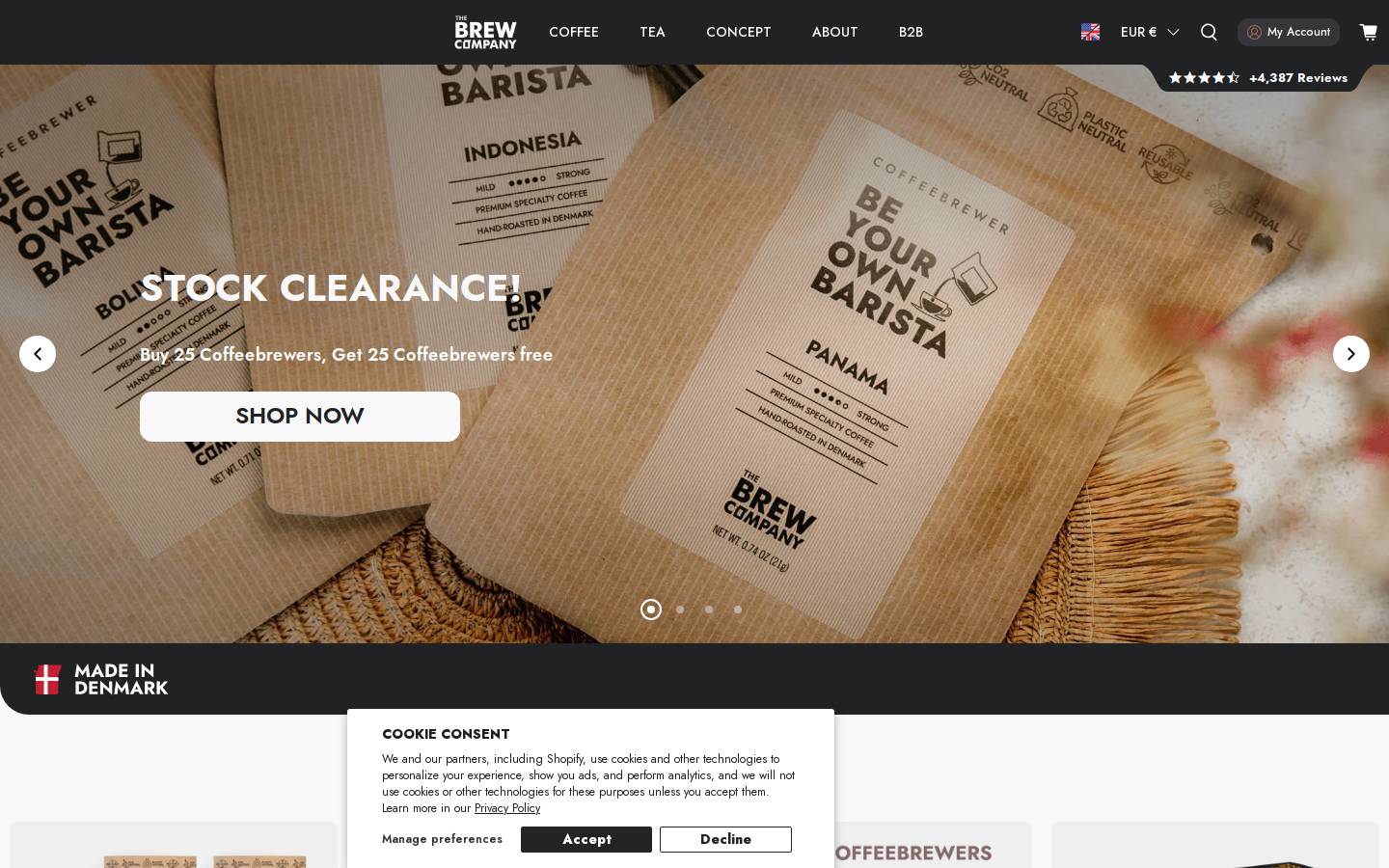 The Brew Company homepage screenshot