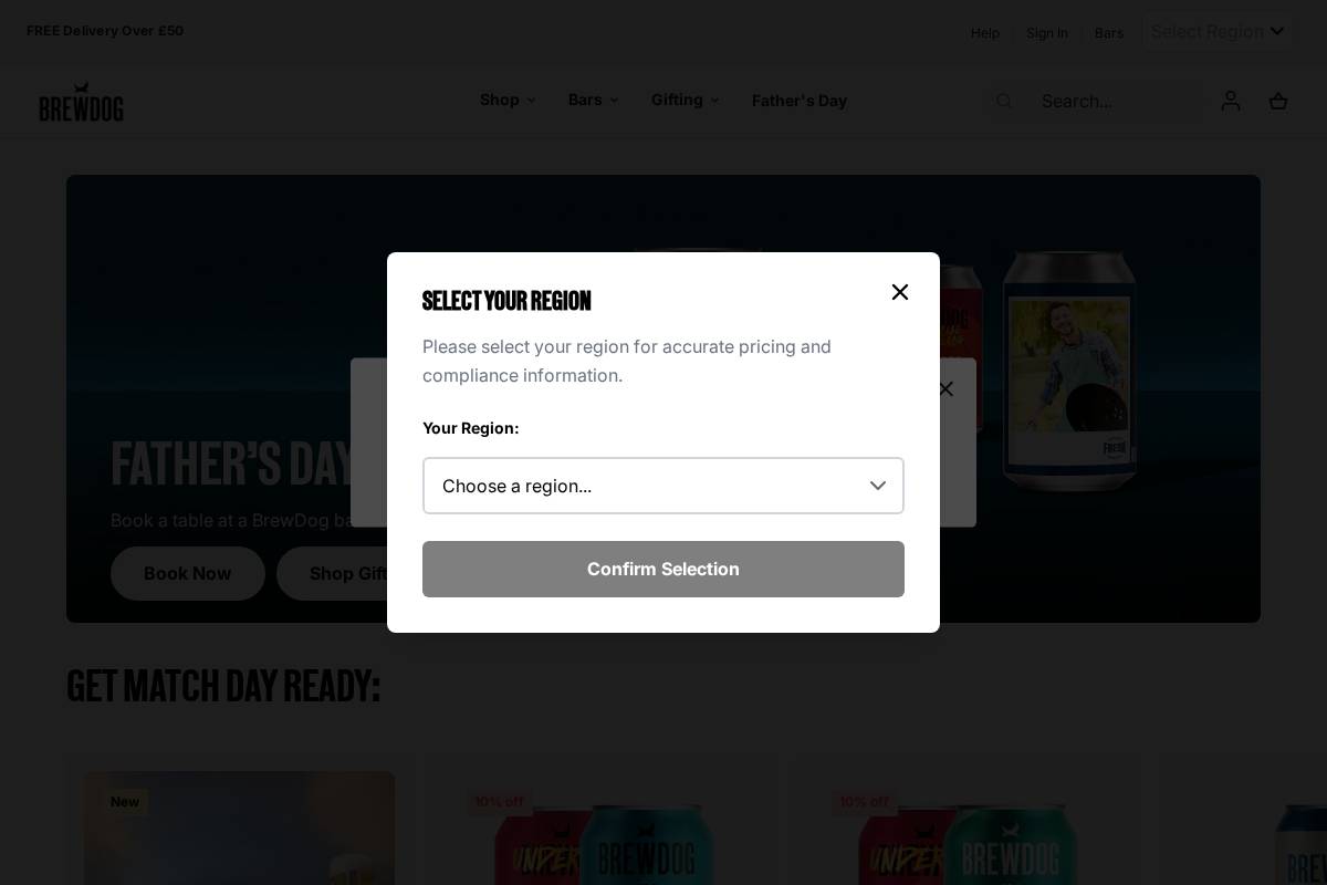 BrewDog homepage screenshot