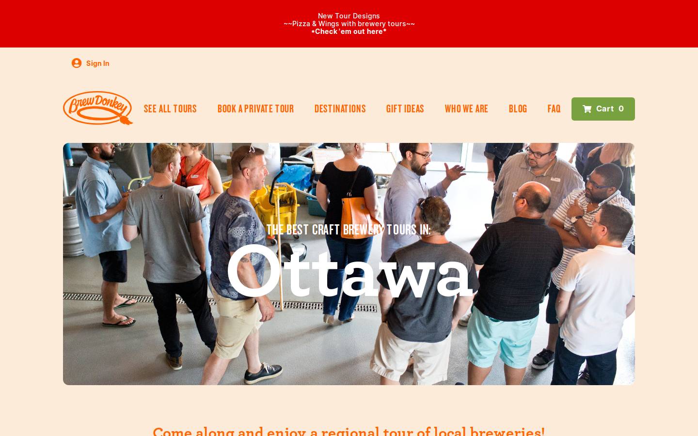 brewdonkeytours.com homepage screenshot
