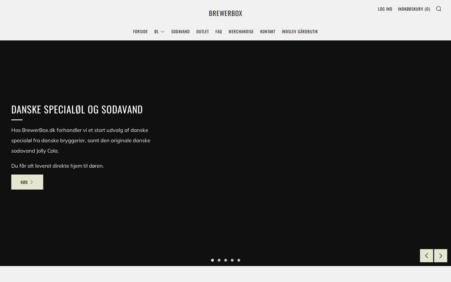 BrewerBox homepage screenshot