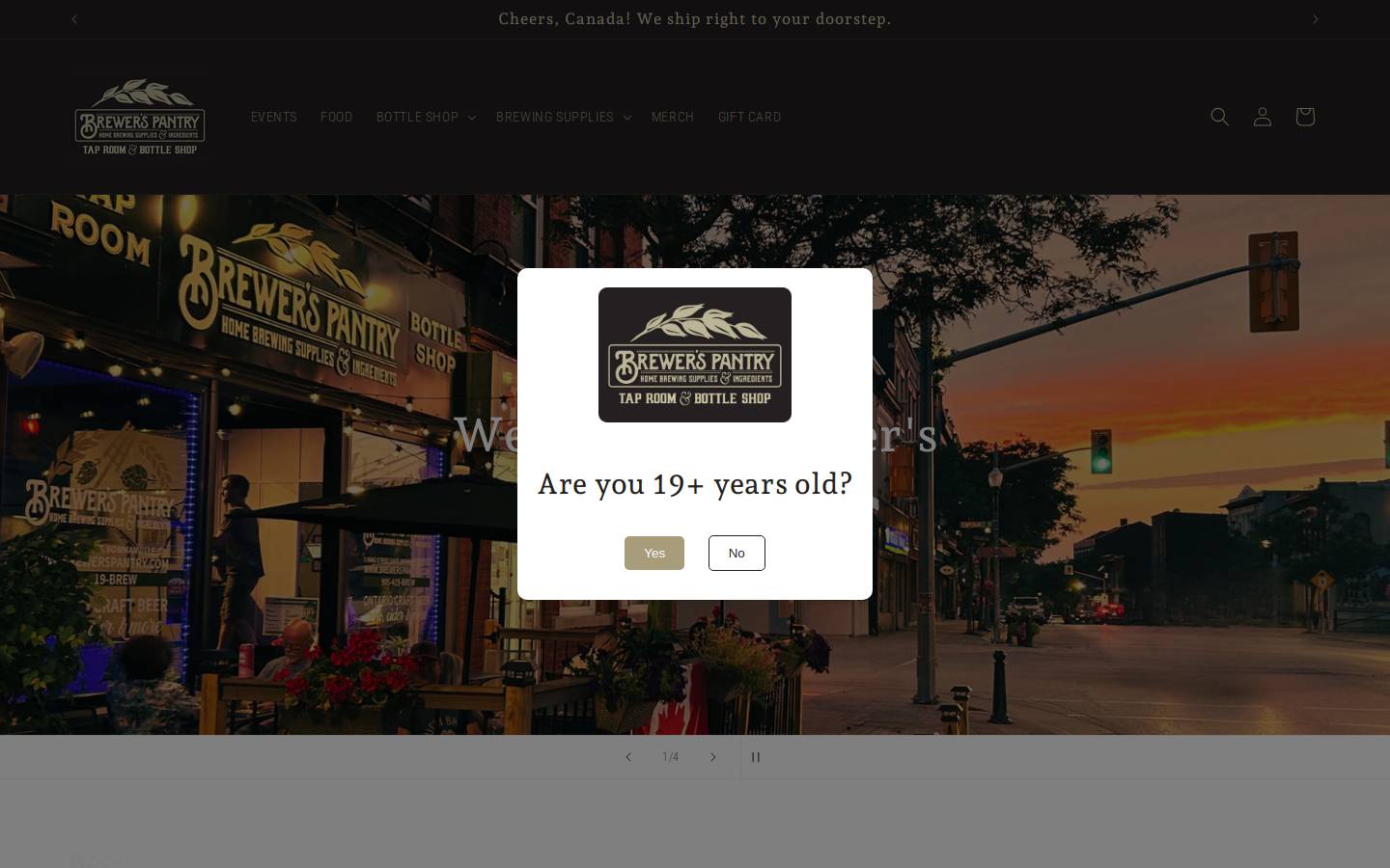 brewerspantry.com homepage screenshot