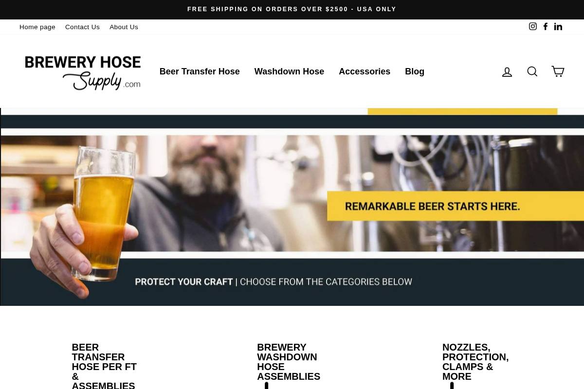 breweryhosesupply.com homepage screenshot