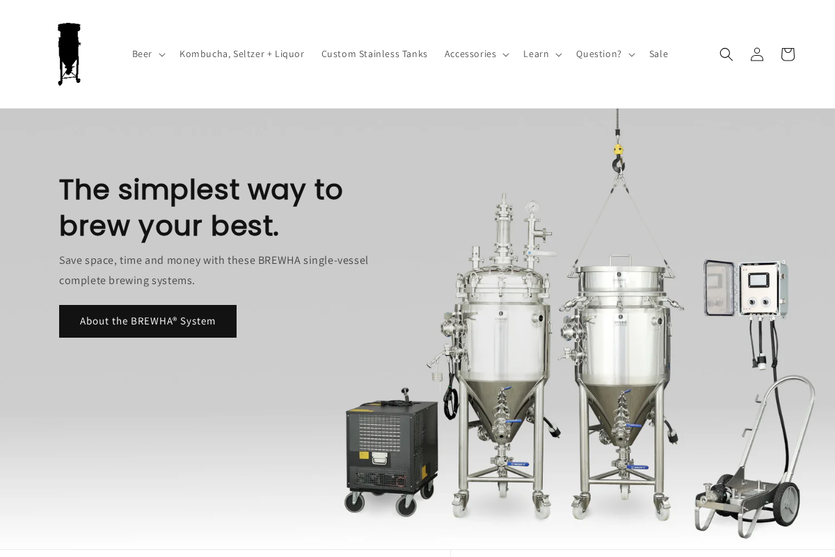 brewhaequipment.com homepage screenshot
