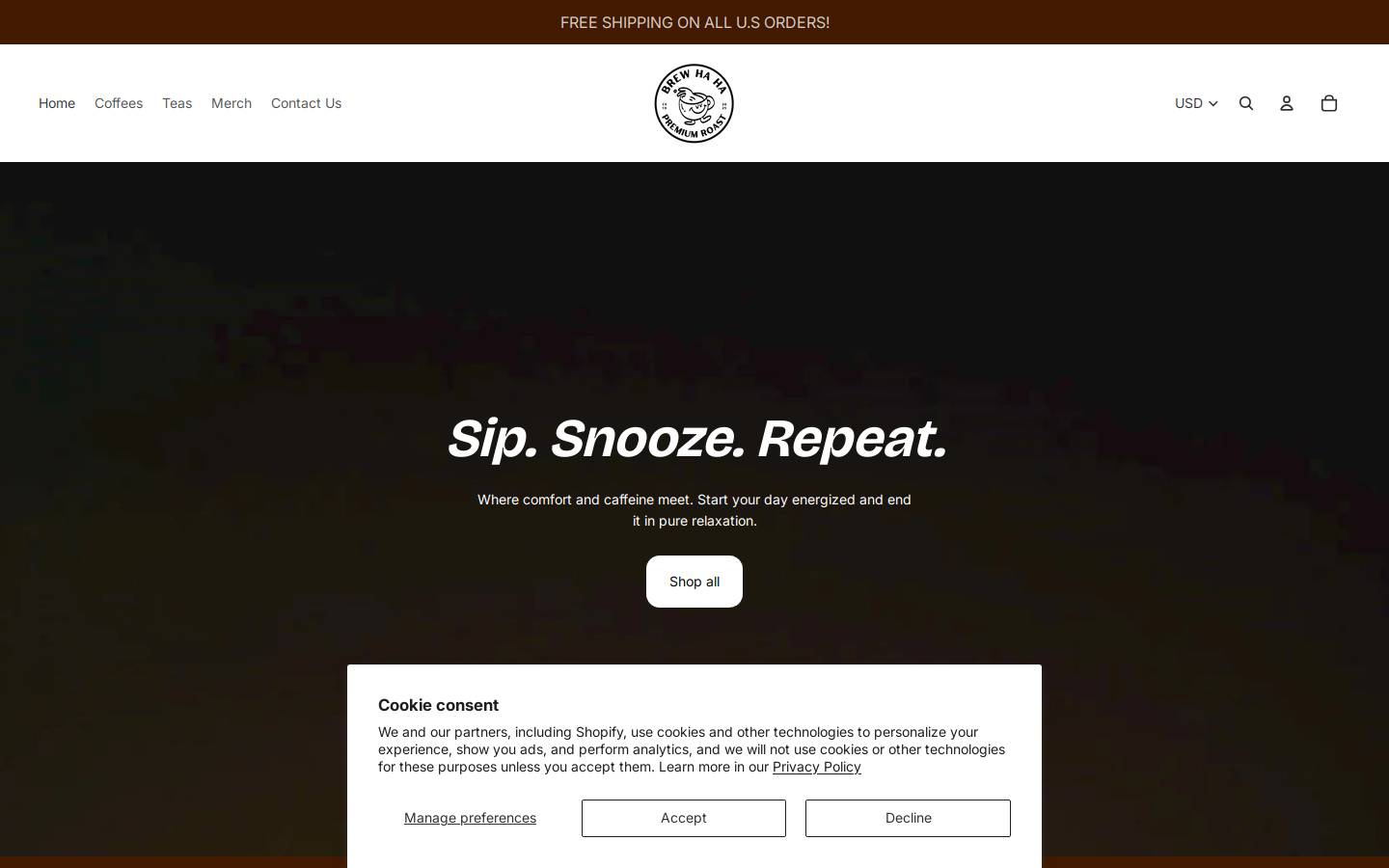 brewhaha.store homepage screenshot