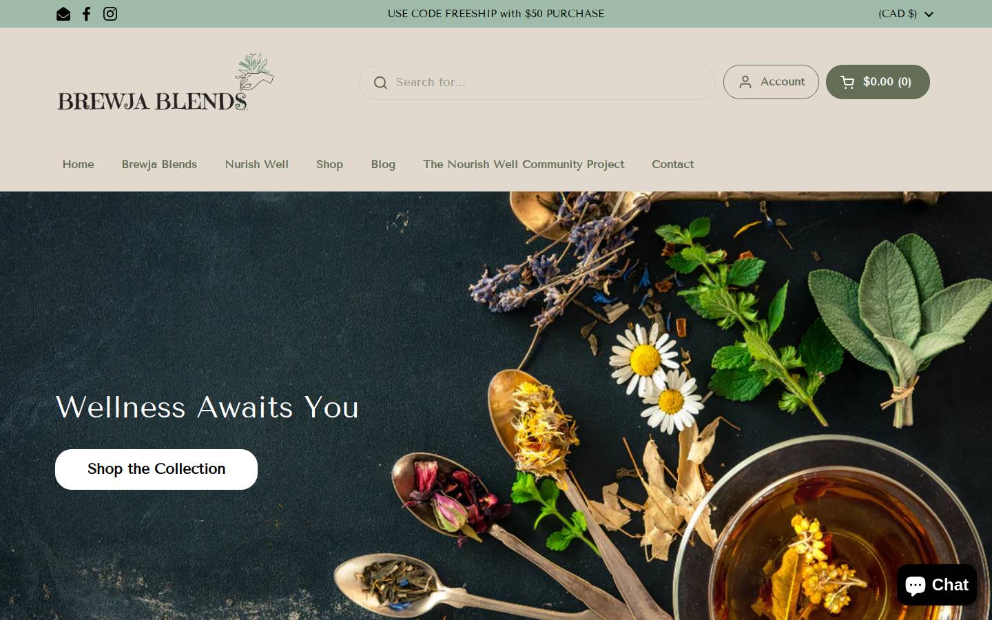 brewjablends.com homepage screenshot