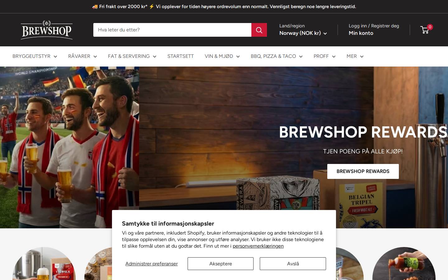 brewshop.no homepage screenshot