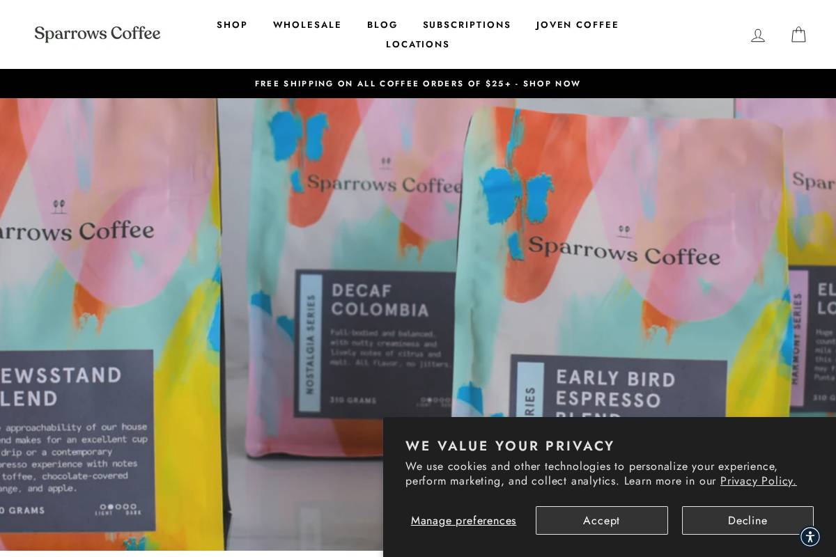 brewsparrows.com homepage screenshot