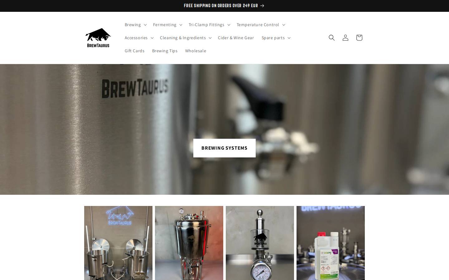 BrewTaurus homepage screenshot