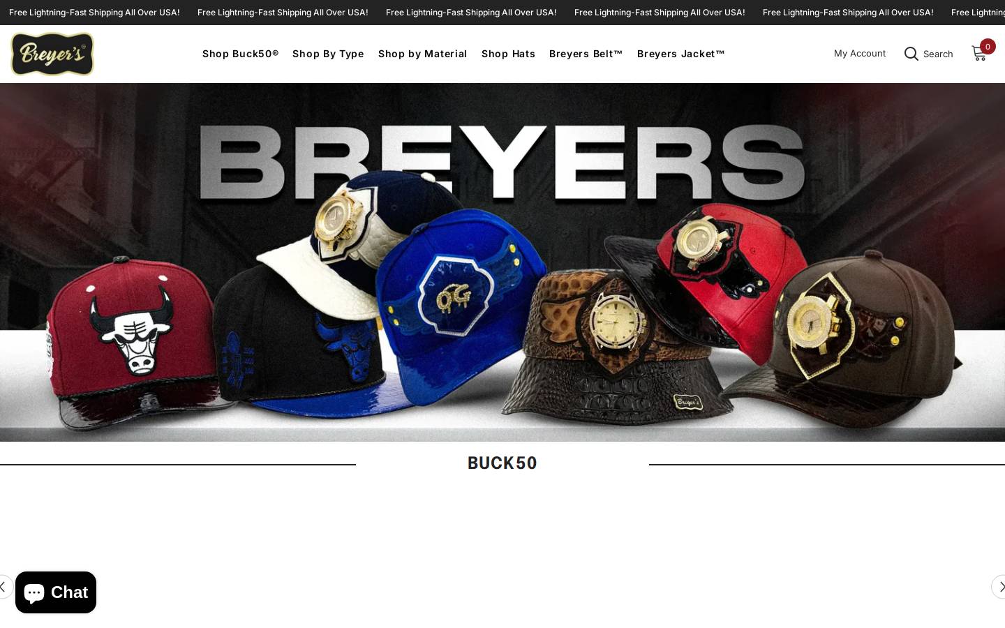Breyershats homepage screenshot