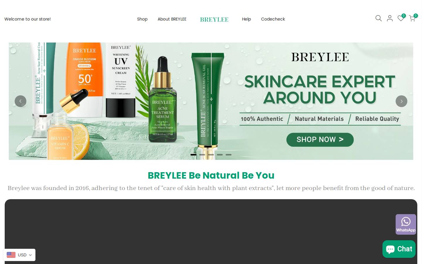 Breylee homepage screenshot