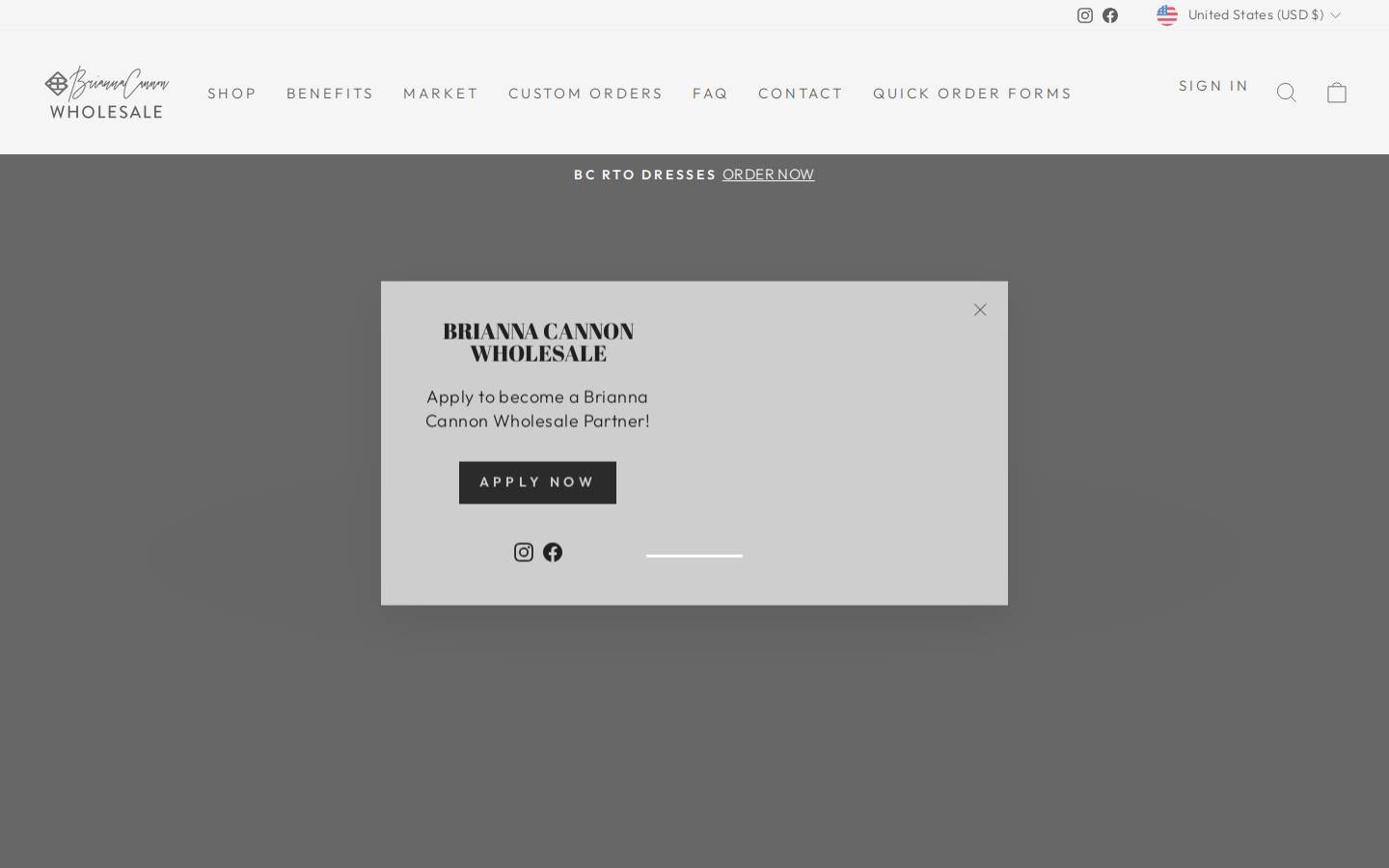 briannacannonwholesale.com homepage screenshot
