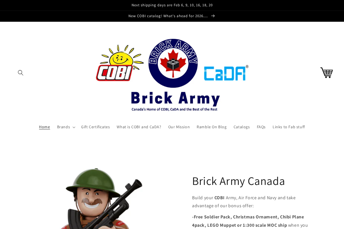 Brick Army Canada homepage screenshot