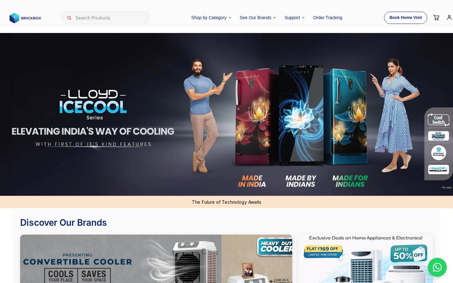 brickbox.co.in homepage screenshot