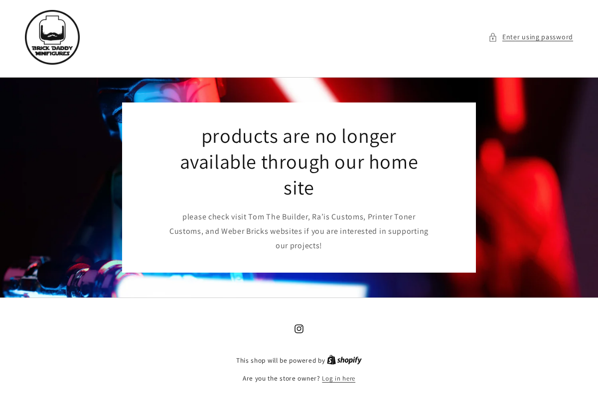 brickdaddyminifigures.com homepage screenshot