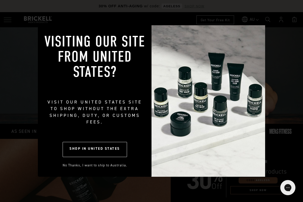 Brickell Men's Products homepage screenshot