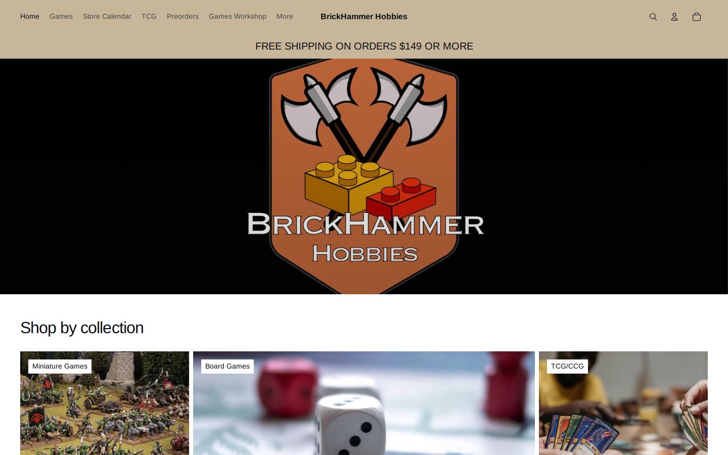brickhammerhobbies.com homepage screenshot