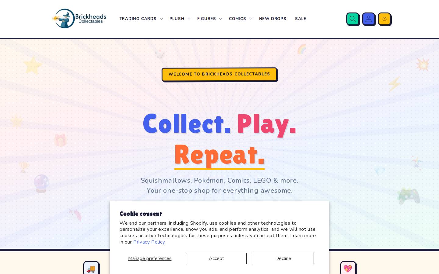 brickheadscollectables.com homepage screenshot