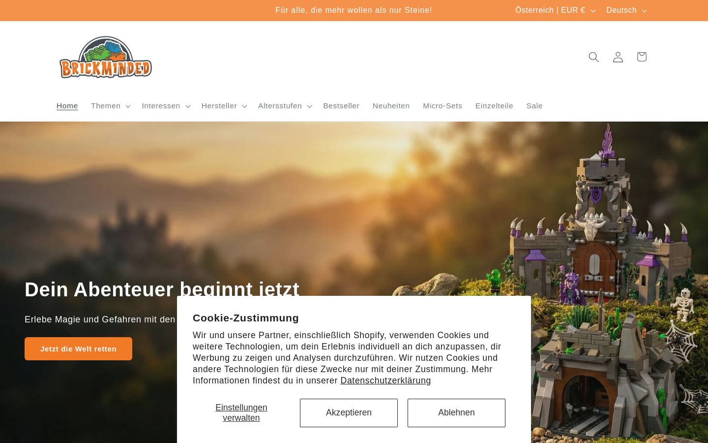 Brickminded e.U. homepage screenshot