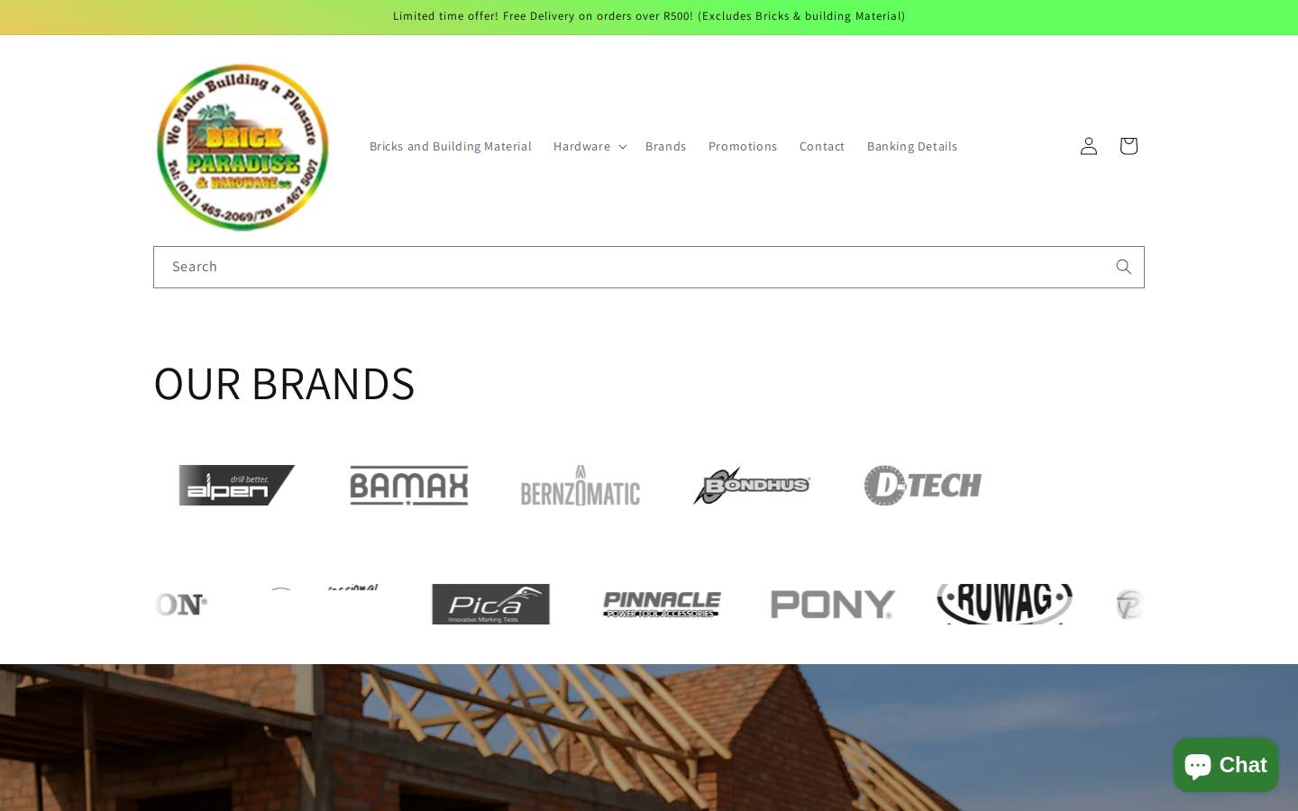 brickparadise.co.za homepage screenshot