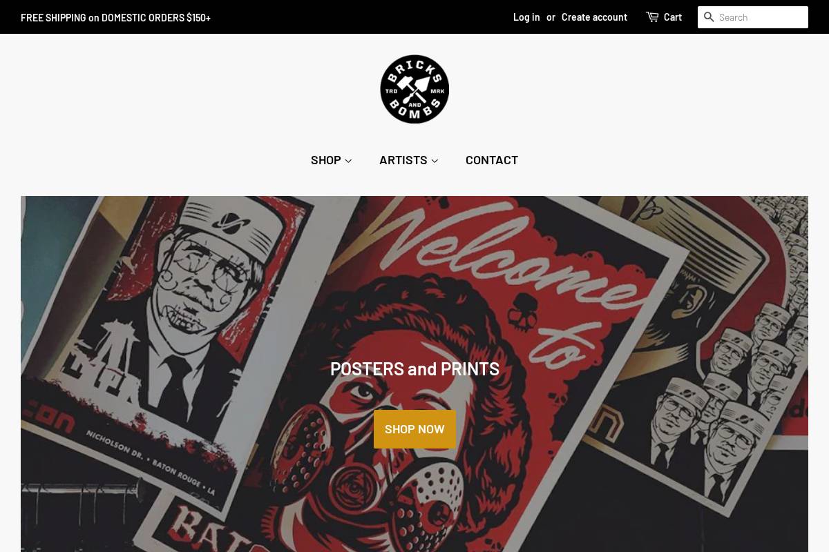 bricksandbombs.com homepage screenshot