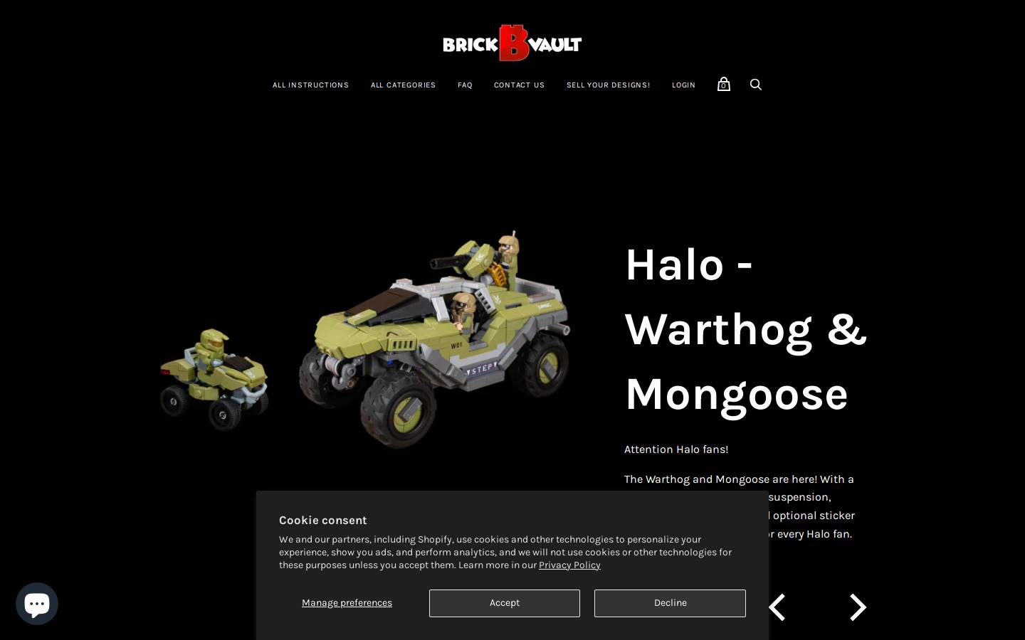 brickvault.toys homepage screenshot